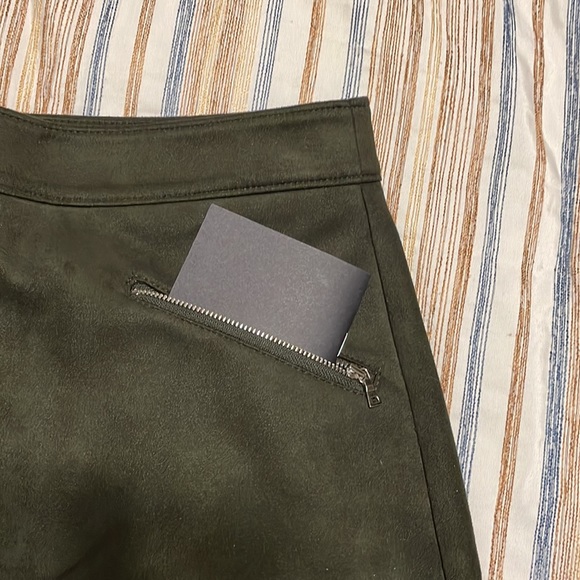 LOFT Green Suede Mini Skirt - Picture 3 of 5